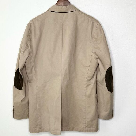 Land’s End Khaki Sport Jacket with Arm Patches - Men’s 38 - Picture 2 of 12